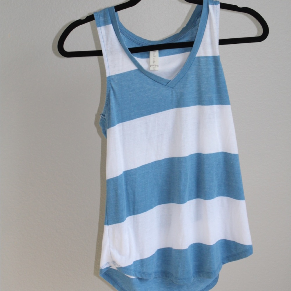 Blue & White Tank Top